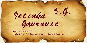 Velinka Gavrović vizit kartica